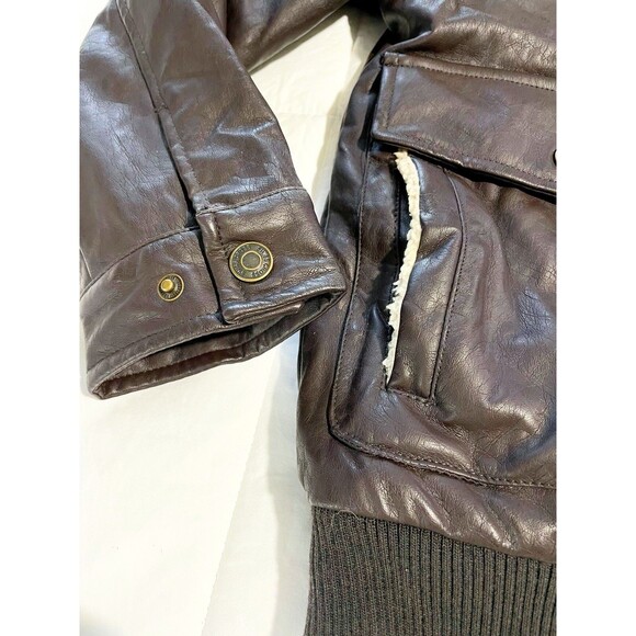 Swiss Cross Boys Water Resistant Coat with Faux Fur Trim Size 10/12 Color Brown - Picture 3 of 7